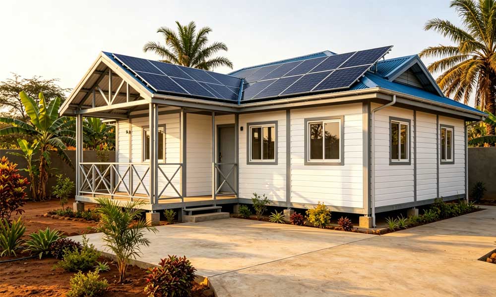 睿婕輕鋼別墅+光伏儲能：出口非洲，徹底解決開發(fā)商缺電焦慮(圖2)